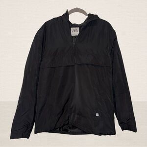Zara Black Pullover Jacket Quarter Zip - Weatherproof